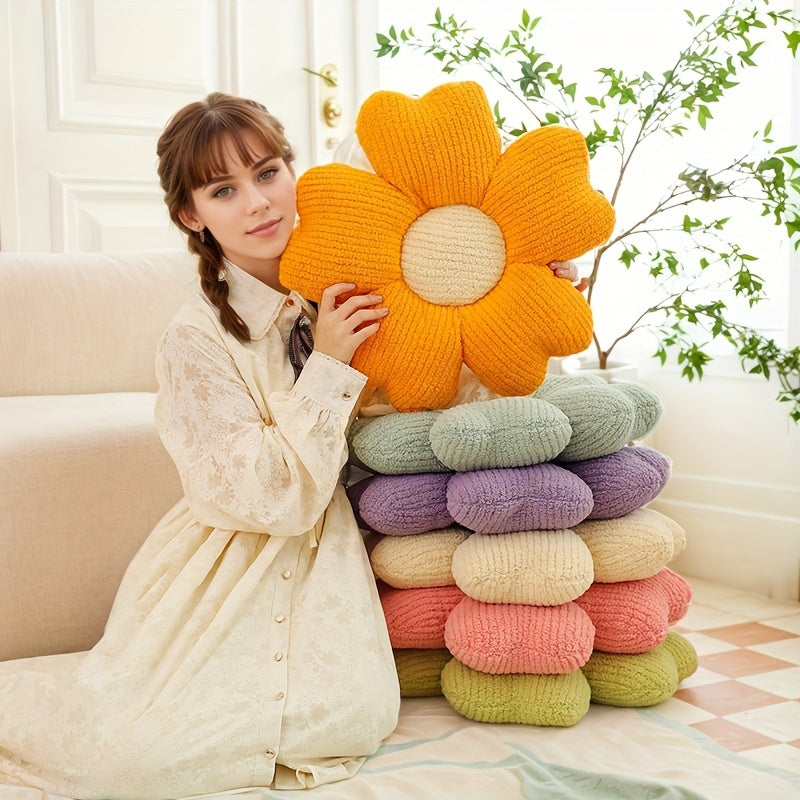 2pcs Flower Pillow, Cute Daisy Pillow Flower Shaped Throw Pillow Cushion Seating Cushion Flower PlushThrow Pillow Floor Pillows Home Decorative Pillows, Suitable for Bedroom Bedding, Home Decoration, Sofa Decoration And Other Multiple Scenarios