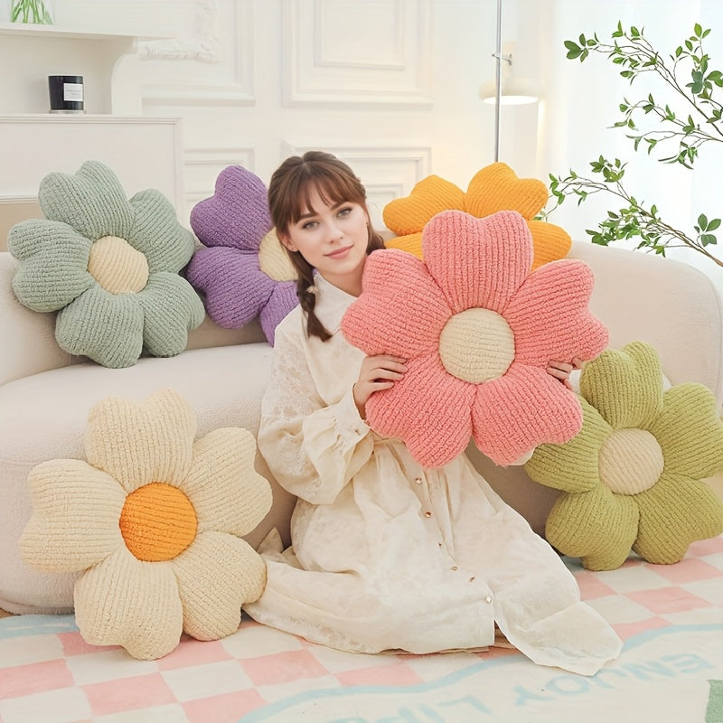2pcs Flower Pillow, Cute Daisy Pillow Flower Shaped Throw Pillow Cushion Seating Cushion Flower PlushThrow Pillow Floor Pillows Home Decorative Pillows, Suitable for Bedroom Bedding, Home Decoration, Sofa Decoration And Other Multiple Scenarios