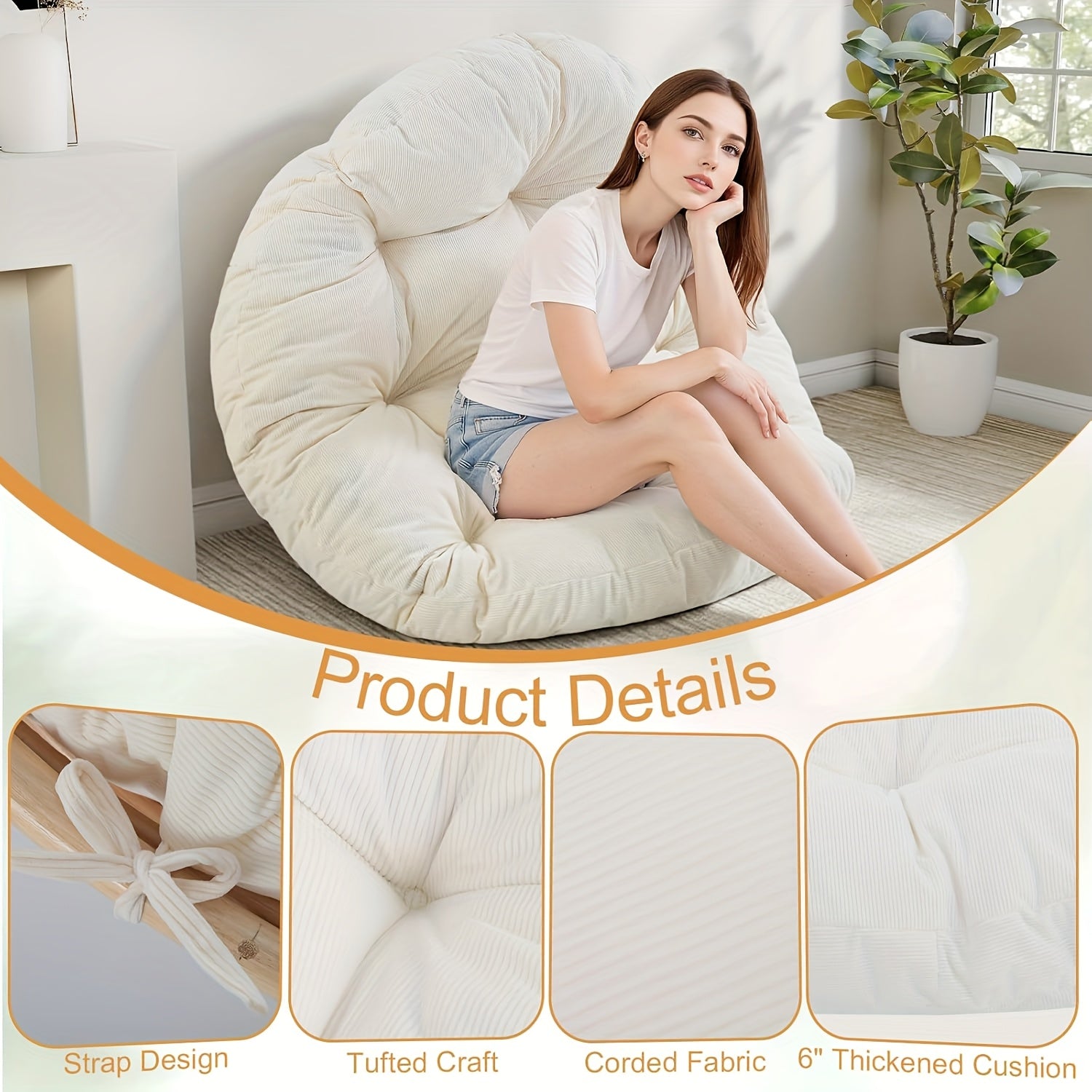 Papasan Chair Cushion Without The Chair, Measuring 47.2\
