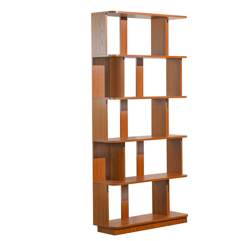 5-Tier Open Storage Bookcase, Irregular Display Shelving for Living Room Home Office Bedroom Decor Organizer, Media Storage Shelves