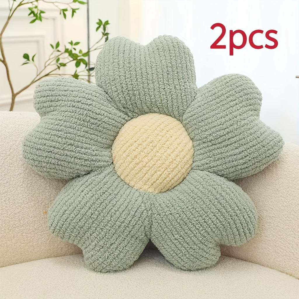2pcs Flower Pillow, Cute Daisy Pillow Flower Shaped Throw Pillow Cushion Seating Cushion Flower PlushThrow Pillow Floor Pillows Home Decorative Pillows, Suitable for Bedroom Bedding, Home Decoration, Sofa Decoration And Other Multiple Scenarios