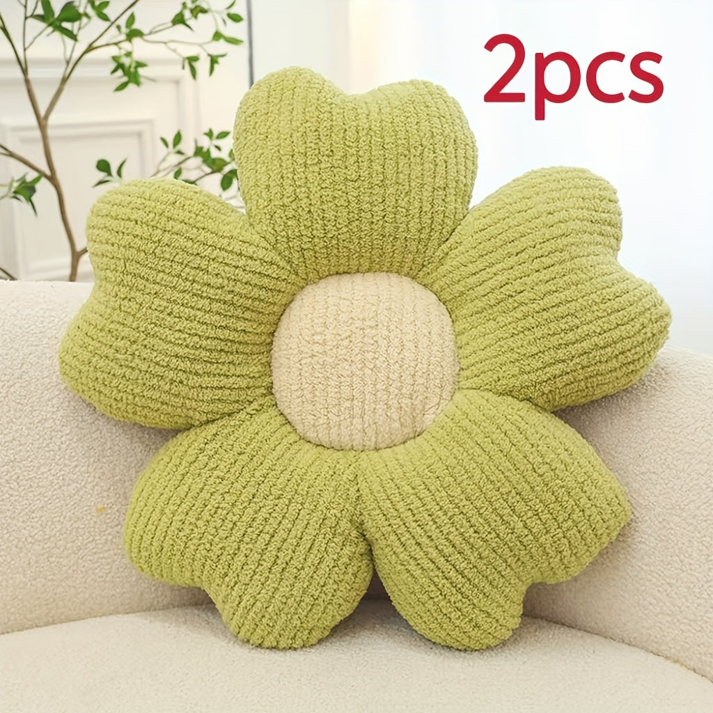 2pcs Flower Pillow, Cute Daisy Pillow Flower Shaped Throw Pillow Cushion Seating Cushion Flower PlushThrow Pillow Floor Pillows Home Decorative Pillows, Suitable for Bedroom Bedding, Home Decoration, Sofa Decoration And Other Multiple Scenarios
